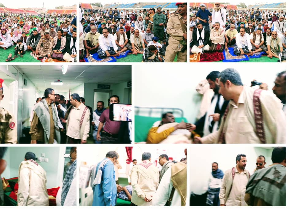 محافظ لحج و نائبه يؤديان صلاة عيد الفطر مع جموع المواطنين